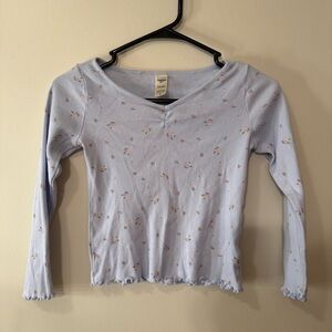 OshKosh B'gosh Blue Fitted Ribbed Blouse